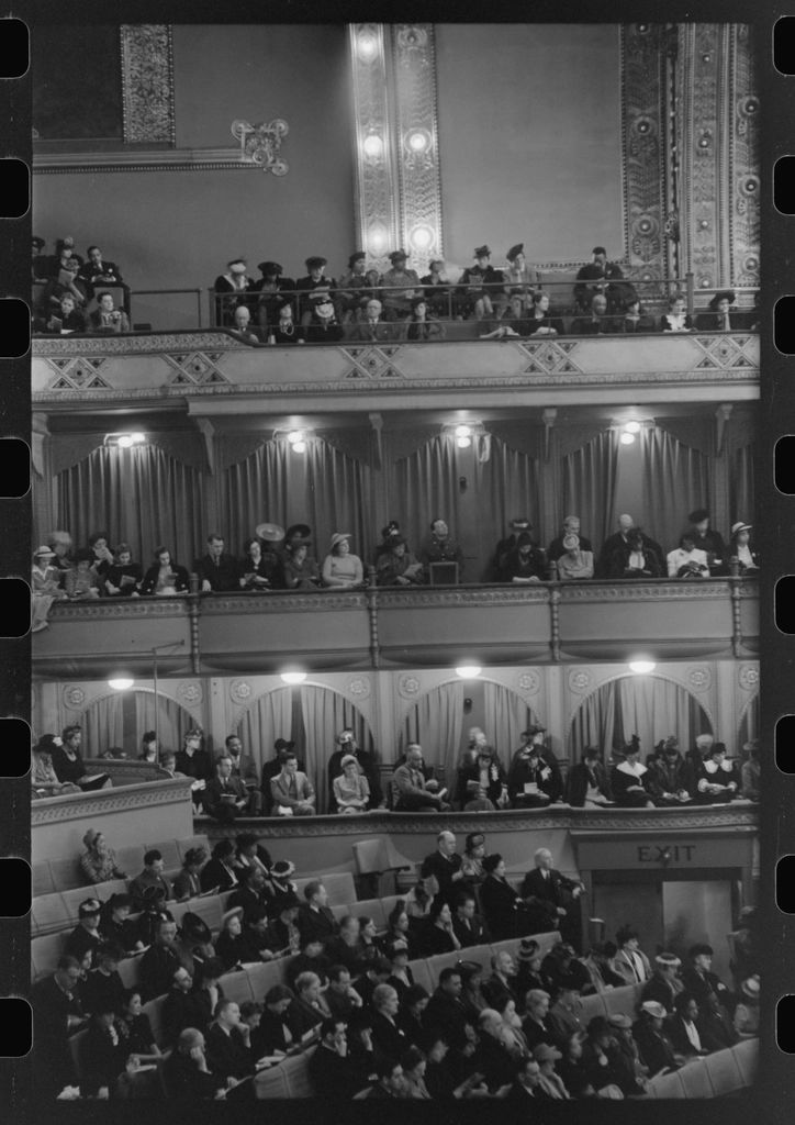 A performance on the stage, seen from the room